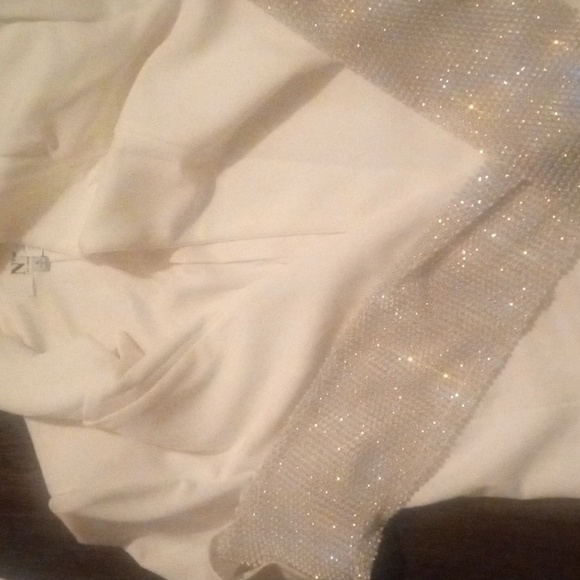 Ang White Crystal Mesh Blazer Small - Picture 3 of 3